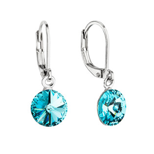 Náušnice bižuterie s krystalem Swarovski, Aquamarine