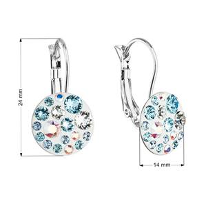 Náušnice bižuterie se Swarovski krystaly, Aquamarine