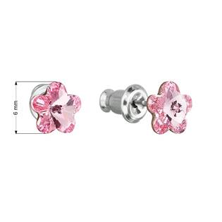 Náušnice bižuterie se Swarovski krystaly, Light Rose