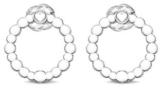 Náušnice kruh s mini srdcem