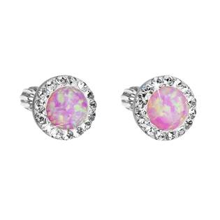 Náušnice s kamínky Crystals from Swarovski® růžový opál