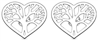 Náušnice srdce strom života