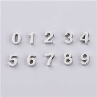 Navlékací ocelový přívěšek korálek - číslice