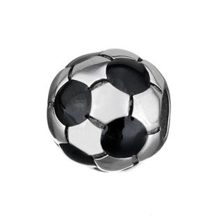 Navlékací ocelový přívěšek korálek - fotbalový míč