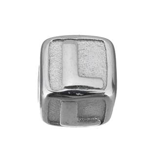 Navlékací ocelový přívěšek korálek - písmeno "L"