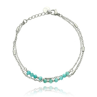 Nerezový minerální náramek přírodní Amazonit