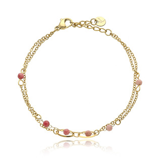 Nerezový minerální náramek přírodní Rodonit