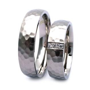 NSS3016 Tepané snubní prsteny ocel - pár