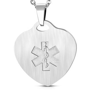 Ocelová destička srdce - lékařský symbol hvězda života