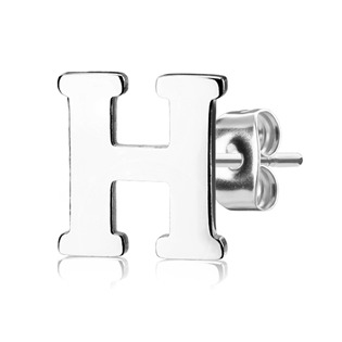 Ocelová náušnice 1ks - iniciála "H"
