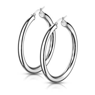 Ocelové náušnice - kruhy 48 mm