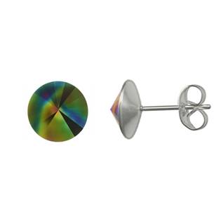 Ocelové náušnice Crystals from Swarovski® 6mm, RAINBOW