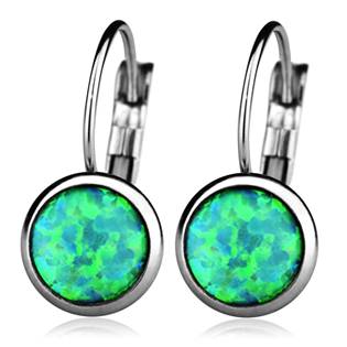 Ocelové náušnice, OPÁL 8mm