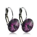 Ocelové náušnice s krystaly Swarovski® 12 mm, AMETHYST