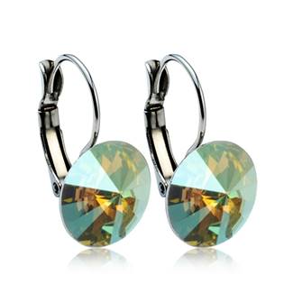 Ocelové náušnice s krystaly Swarovski® 12 mm, IRIDESCENT GREEN