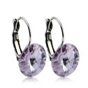 Ocelové náušnice s krystaly Swarovski® 12 mm, VIOLET