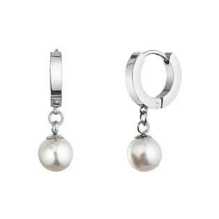 Ocelové náušnice se zavěšenou perličkou