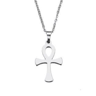 Ocelový náhrdelník přívěškem kříž života