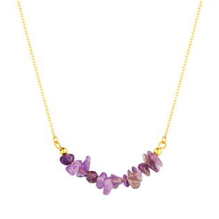 Ocelový náhrdelník s kamenem ametyst