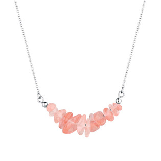 Ocelový náhrdelník s kamenem červený achát