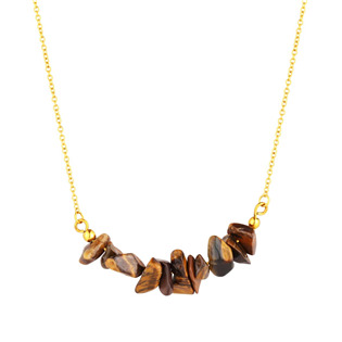 Ocelový náhrdelník s kamenem tygří oko