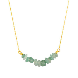 Ocelový náhrdelník s kamenem zelený avanturín