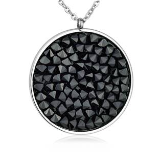 Ocelový náhrdelník s krystaly Crystals from Swarovski®, BLACK JET
