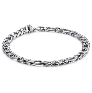 Ocelový náramek FIGARO š. 7 mm, délka 20 cm