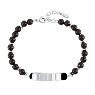 Ocelový náramek s achátem