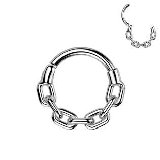 Ocelový piercing - segment kruh řetěz