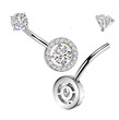 Piercing do pupíku se zirkony  