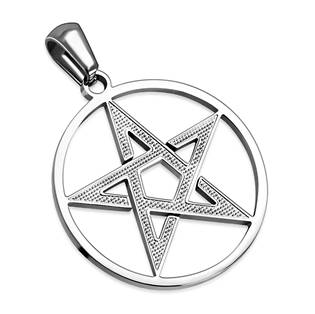 Ocelový přívěšek - hvězda pentagram