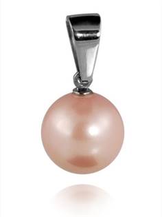 Ocelový přívěšek - perlička růžová 12 mm