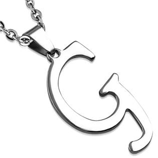 Ocelový přívěšek - písmeno - iniciála G