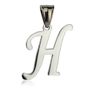 Ocelový přívěšek - písmeno - iniciála H