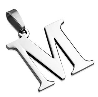Ocelový přívěšek - písmeno - iniciála M