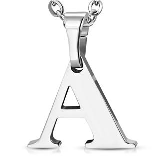 Ocelový přívěšek písmeno - iniciála A