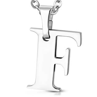 Ocelový přívěšek písmeno - iniciála F