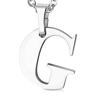 Ocelový přívěšek písmeno - iniciála G