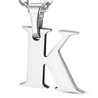 Ocelový přívěšek písmeno - iniciála K