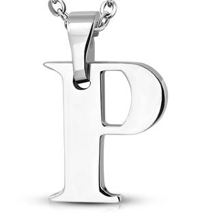 Ocelový přívěšek písmeno - iniciála P