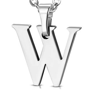 Ocelový přívěšek písmeno - iniciála W