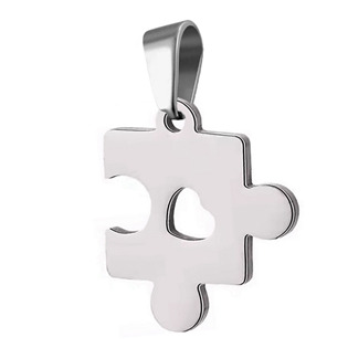 Ocelový přívěsek puzzle se srdíčkem