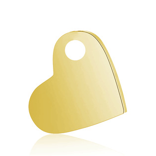 Ocelový přívěsek srdce, barva žluté zlato