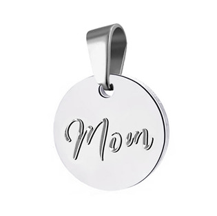 Ocelový přívěsek text MOM