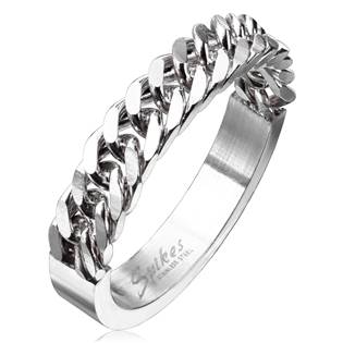 Ocelový prsten - řetěz, vel. 62
