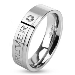 Ocelový prsten FOREVER, vel. 67