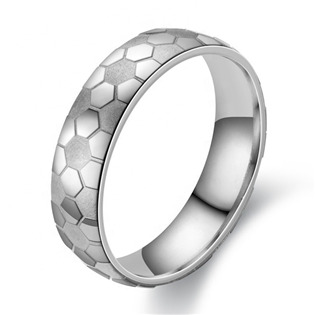 Ocelový prsten fotbalový motiv