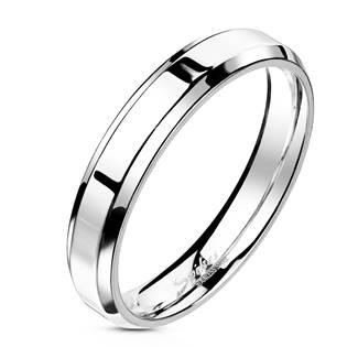 Ocelový prsten lesklý, šíře 4 mm