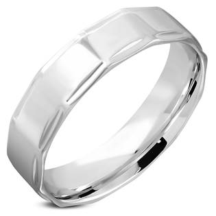 Ocelový prsten lesklý, šíře 6 mm, vel. 52